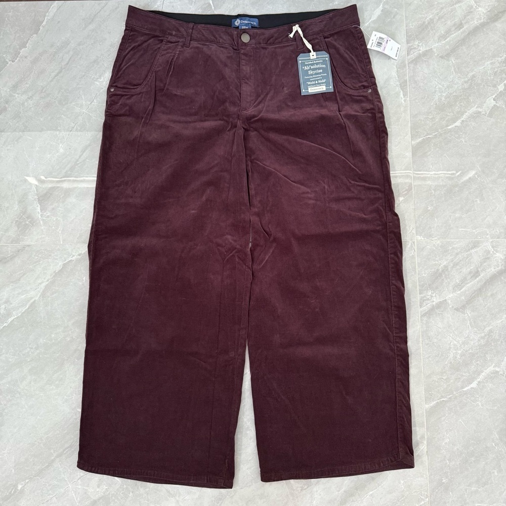 Women’s Democracy "Ab"solution Skyrise Wide Leg Corduroy Pants Tulip Hem 22W - Picture 3 of 16